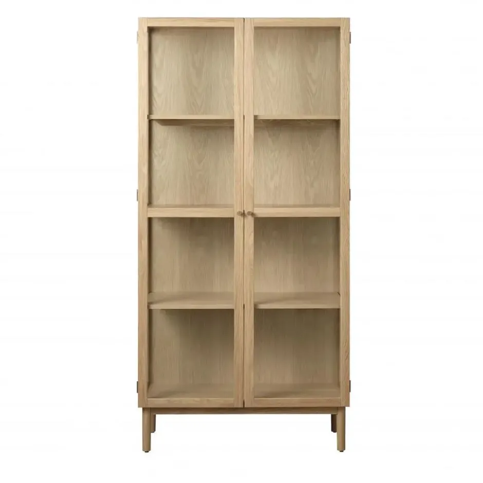 Nordic Home - Alrik eiken vitrinekast - 190 cm - naturel