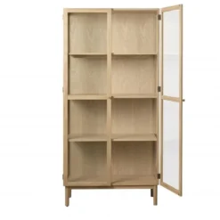 Nordic Home - Alrik eiken vitrinekast - 190 cm - naturel