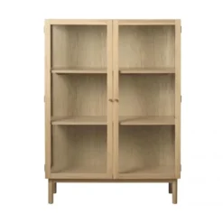 Nordic Home - Alrik eiken vitrinekast - 140 cm - naturel