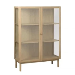 Nordic Home - Alrik eiken vitrinekast - 140 cm - naturel