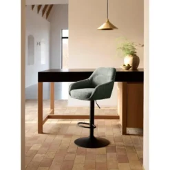 Nordic Home - Ellis verstelbare barstoel stof - groen