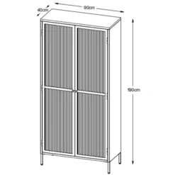 Nordic Home - Olan glazen vitrinekast - 190 cm - groen