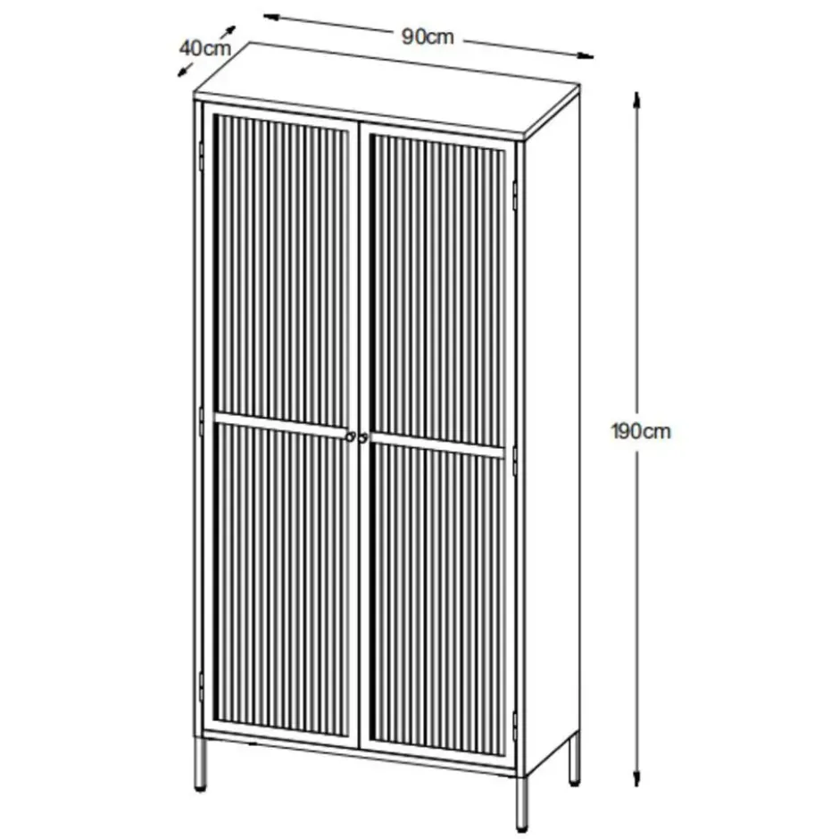 Nordic Home - Olan glazen vitrinekast - 190 cm - groen