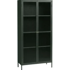 Nordic Home - Olan glazen vitrinekast - 190 cm - groen