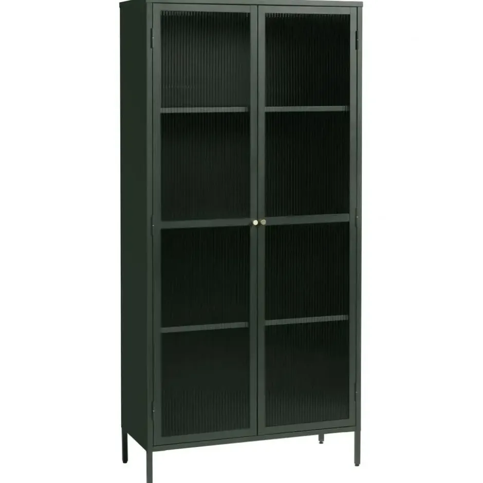 Nordic Home - Olan glazen vitrinekast - 190 cm - groen