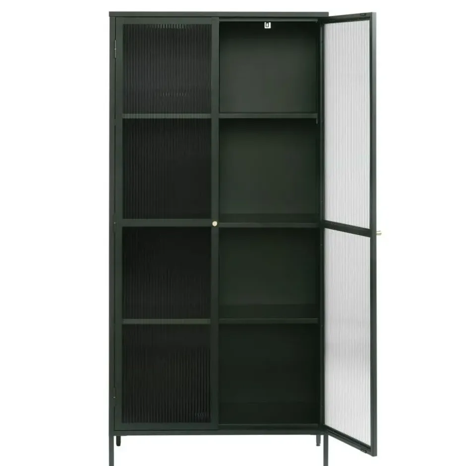 Nordic Home - Olan glazen vitrinekast - 190 cm - groen