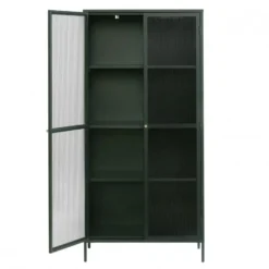 Nordic Home - Olan glazen vitrinekast - 190 cm - groen