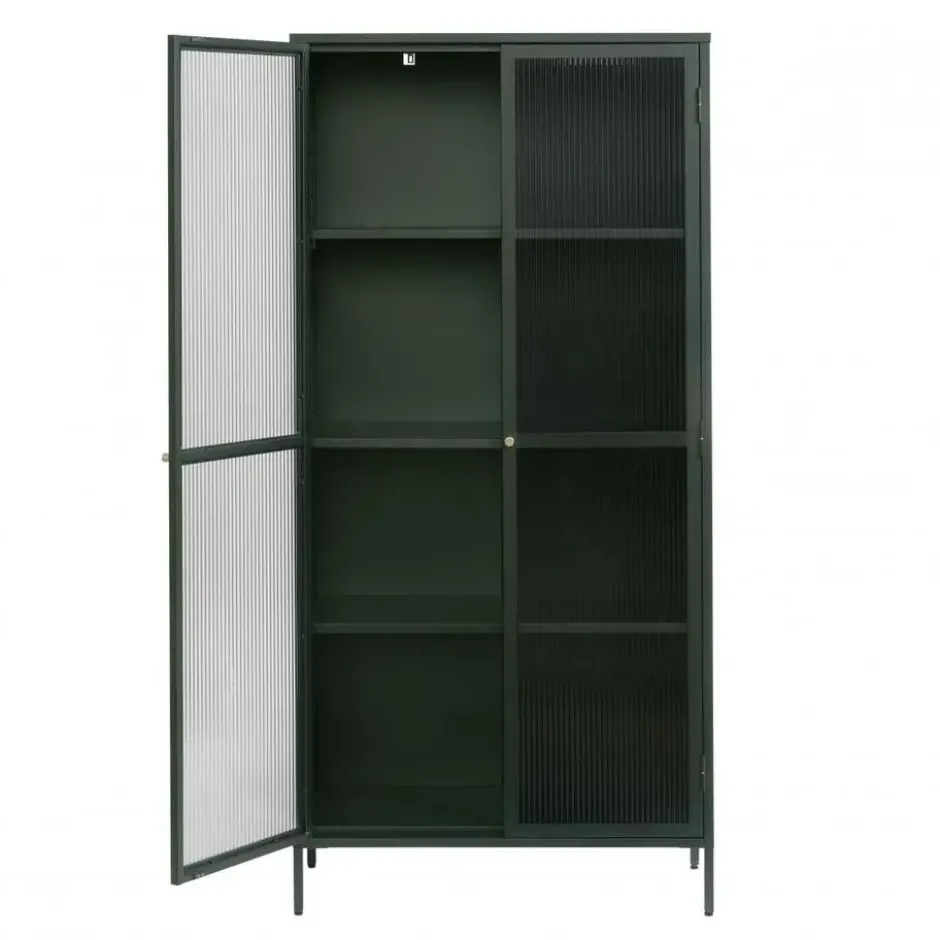 Nordic Home - Olan glazen vitrinekast - 190 cm - groen