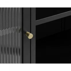 Nordic Home - Olan glazen vitrinekast - 140 cm - zwart
