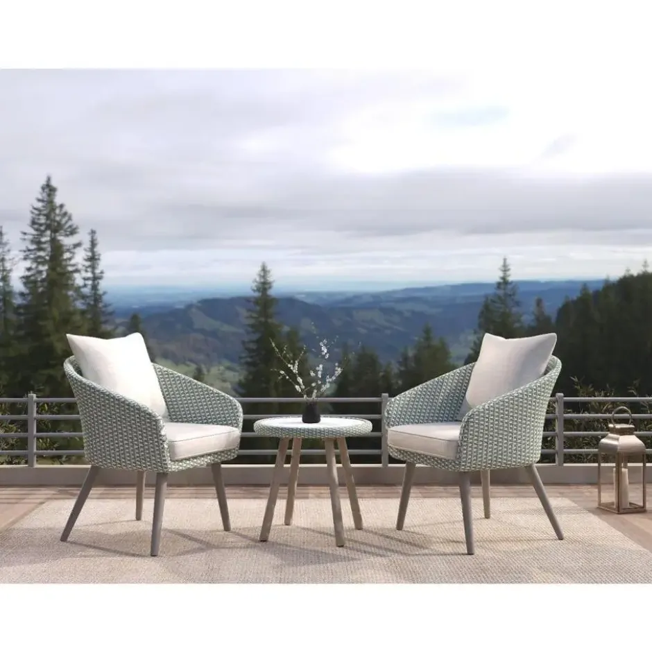 Nordic Home - Seth bistro set wicker - grijs/hout