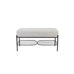 Novel Collection - Bankje Milou - Grijs - 90x35x45 cm