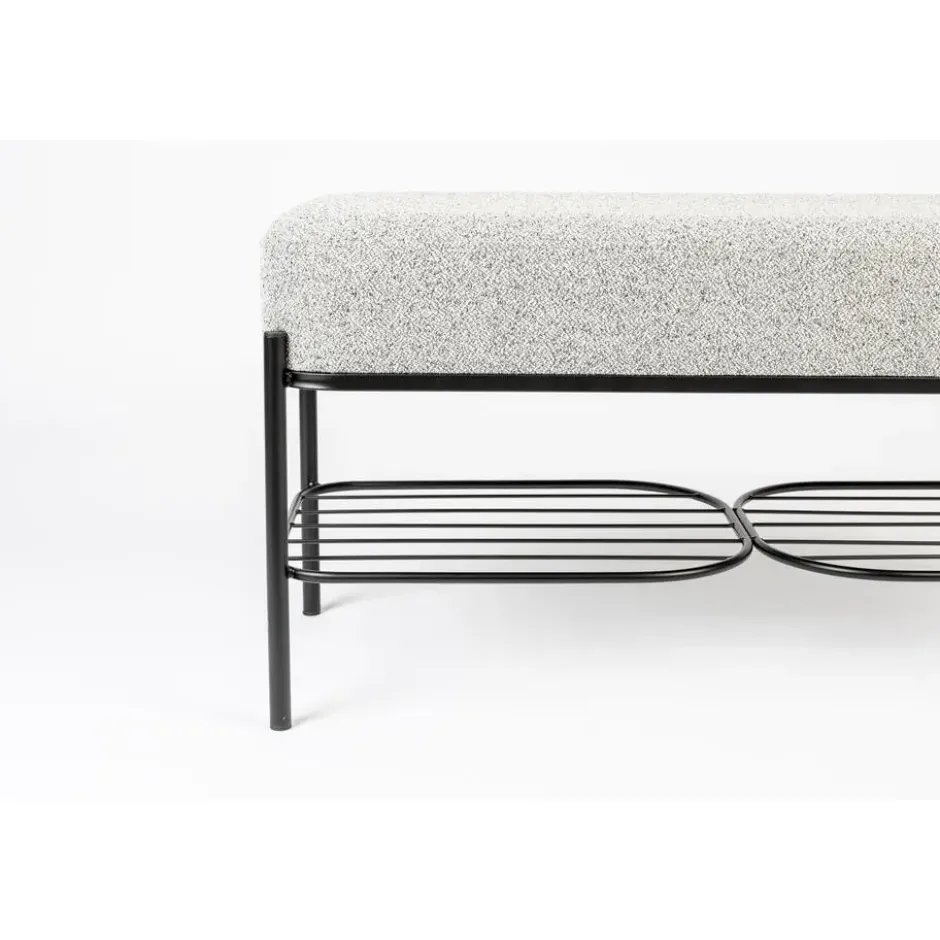 Novel Collection - Bankje Milou - Grijs - 90x35x45 cm