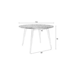 Novel Collection - Eetkamertafel Mo - Bruin - 110x110x76 cm