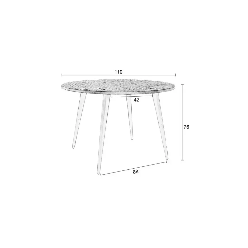 Novel Collection - Eetkamertafel Mo - Bruin - 110x110x76 cm
