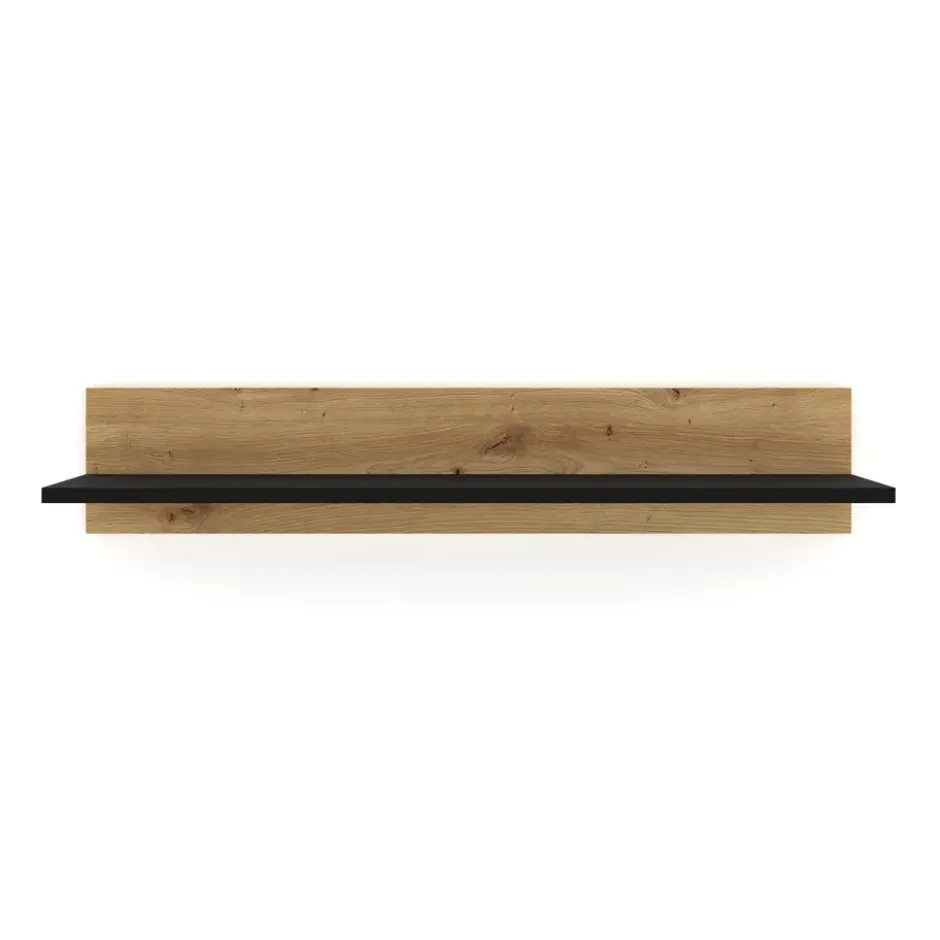 NUKA G wandplank 100 cm artisan eiken zwart mat