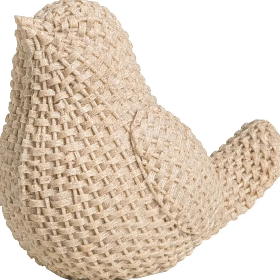 Object Vogel beige polyresin - 16,5x14x10 cm