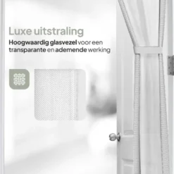 O'DADDY Deurgordijn Deluxe FIBER 140x230 - Magnetisch Vliegengordijn Wit