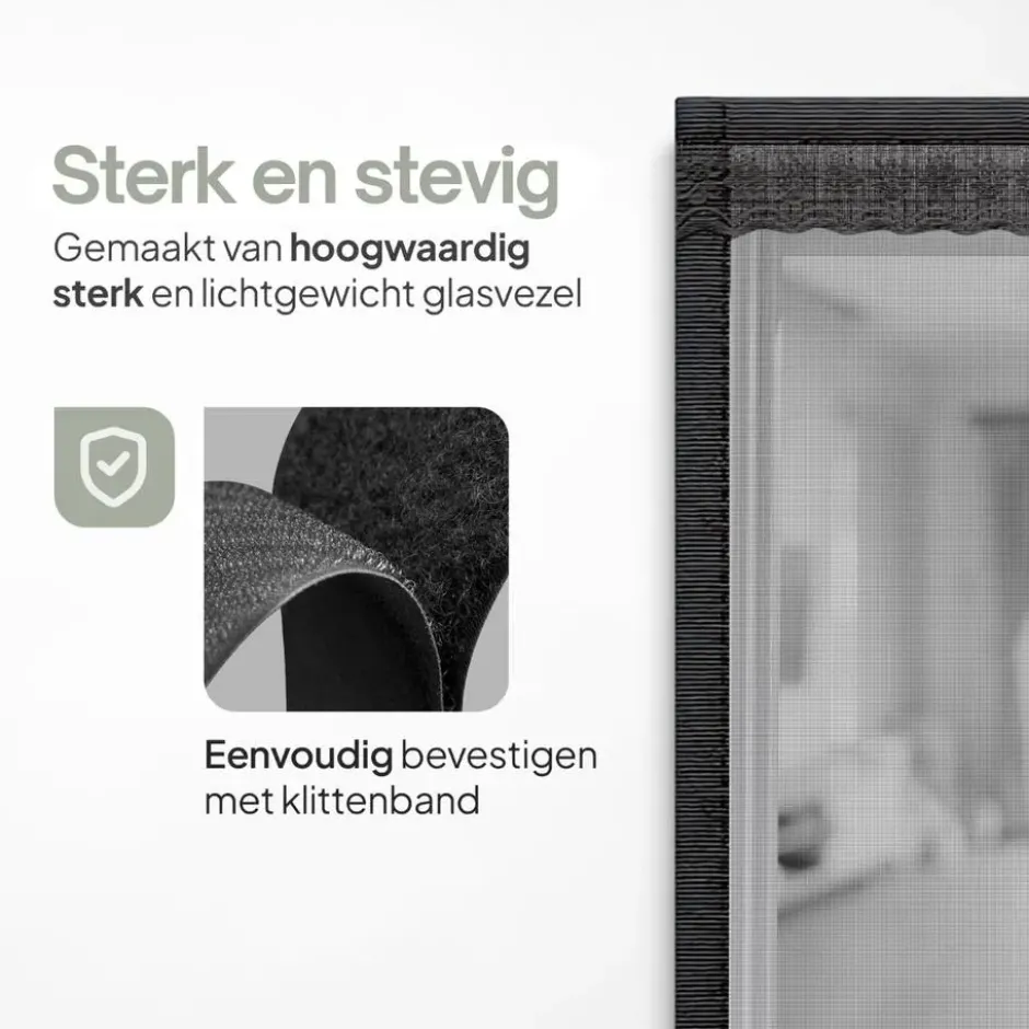 O'DADDY Deurgordijn Deluxe FIBER - Magnetisch Vliegengordijn 100x230 Zwart