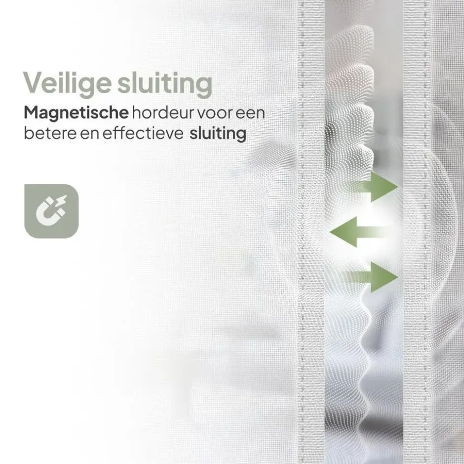 O'DADDY Deurgordijn Deluxe FIBER 92x210 - Magnetisch Vliegengordijn Wit