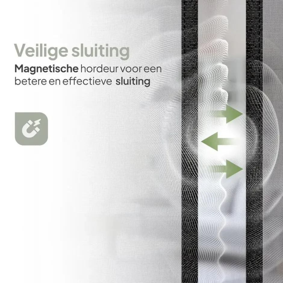 O'DADDY Deurgordijn Deluxe FIBER - Magnetisch Vliegengordijn 100x240 Zwart