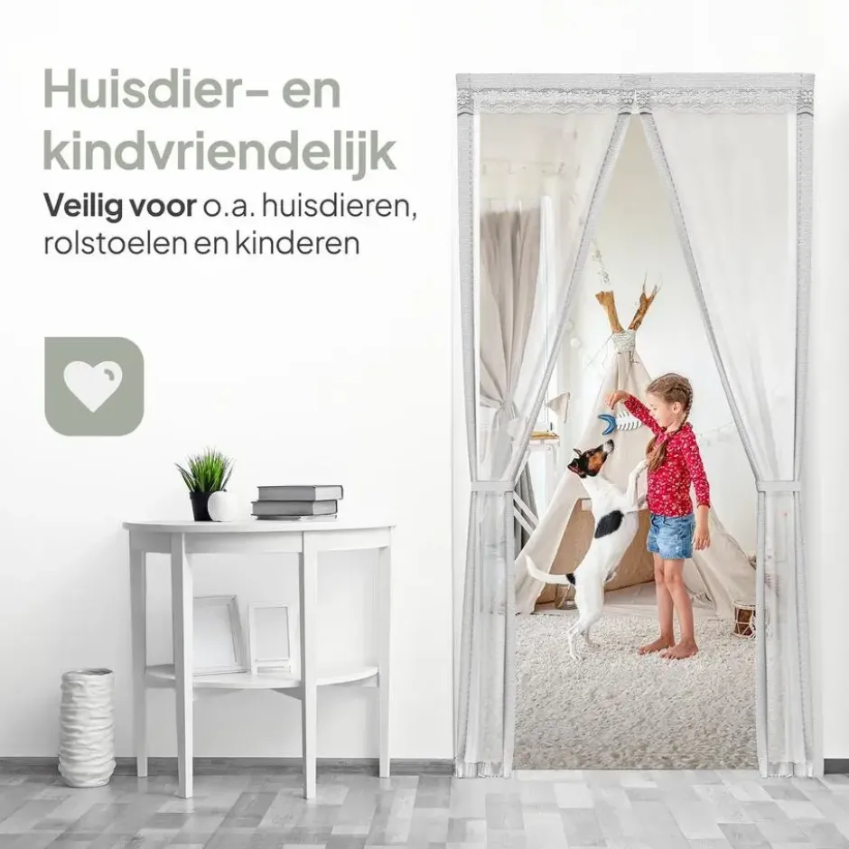 O'DADDY Deurgordijn Deluxe FIBER 184x260 - Magnetisch Vliegengordijn Wit