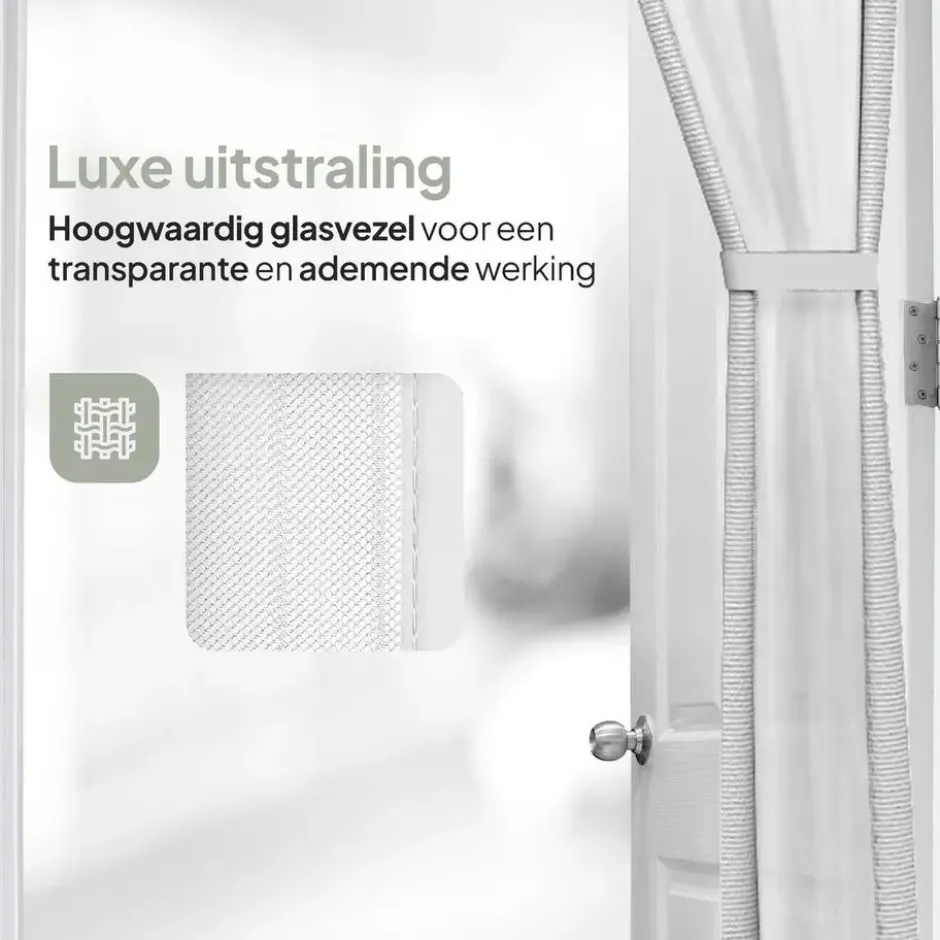 O'DADDY Deurgordijn Deluxe FIBER 100x210 - Magnetisch Vliegengordijn Wit