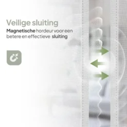 O'DADDY Deurgordijn Deluxe FIBER 100x210 - Magnetisch Vliegengordijn Wit