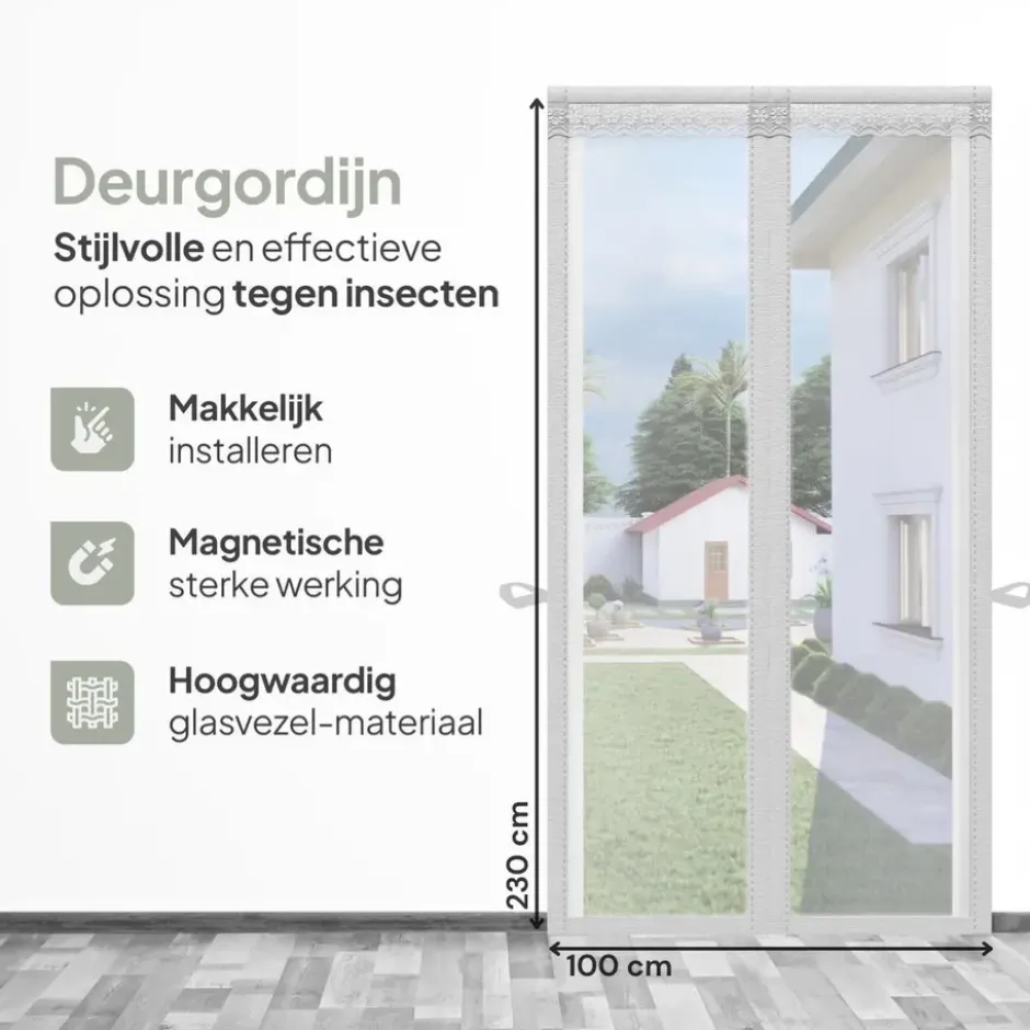 O'DADDY Deurgordijn Deluxe FIBER 100x230 - Magnetisch Vliegengordijn Wit