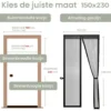O'DADDY Deurgordijn Deluxe FIBER - Magnetisch Vliegengordijn 150x230 Zwart