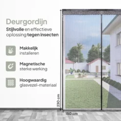 O'DADDY Deurgordijn Deluxe FIBER - Magnetisch Vliegengordijn 150x230 Zwart