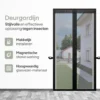 O'DADDY Deurgordijn Deluxe FIBER - Magnetisch Vliegengordijn 140x260 Zwart