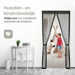 O'DADDY Deurgordijn Deluxe FIBER - Magnetisch Vliegengordijn 140x260 Zwart