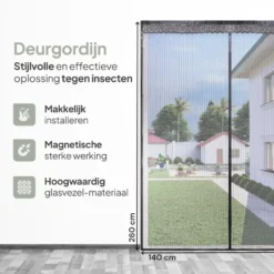 O'DADDY Deurgordijn Deluxe FIBER - Magnetisch Vliegengordijn 140x260 Zwart