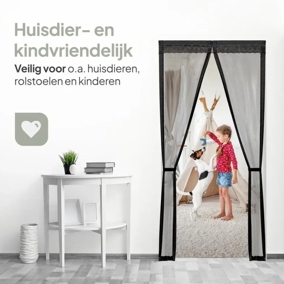 O'DADDY Deurgordijn Deluxe FIBER - Magnetisch Vliegengordijn 100x220 Zwart