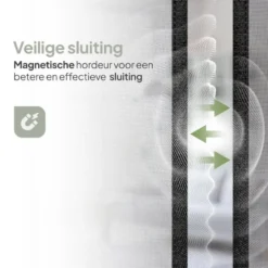 O'DADDY Deurgordijn Deluxe FIBER - Magnetisch Vliegengordijn 150x260 Zwart