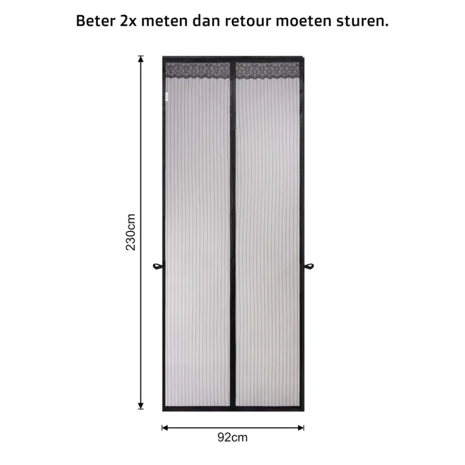 O’DADDY Deurgordijn – Magnetisch Vliegengordijn - 92x230cm – Zwart
