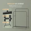O'DADDY Dubbel Kledingrek Metaal Zwart met Schoenenrek 110x54x(130-150)cm
