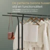 O'DADDY Kledingrek op Wieltjes - Zwart - Dubbele Stang - 110kg Belastbaar