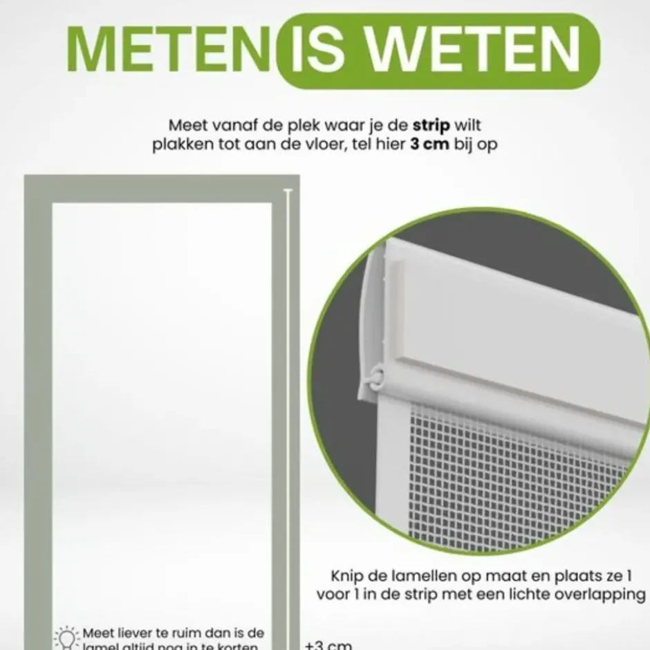 O'DADDY Lamellenhor deurhor – 184 x 260 cm – glasvezel – wit