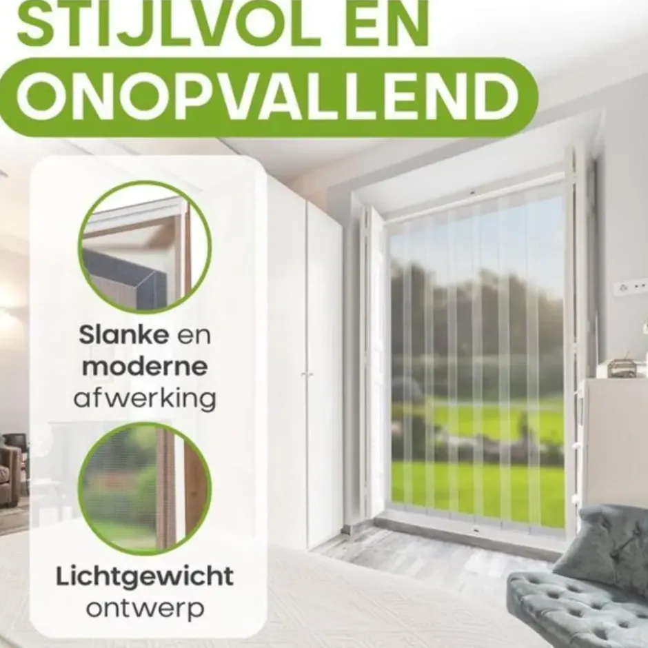 O'DADDY Lamellenhor deur – 150 x 260 cm – wit – glasvezel
