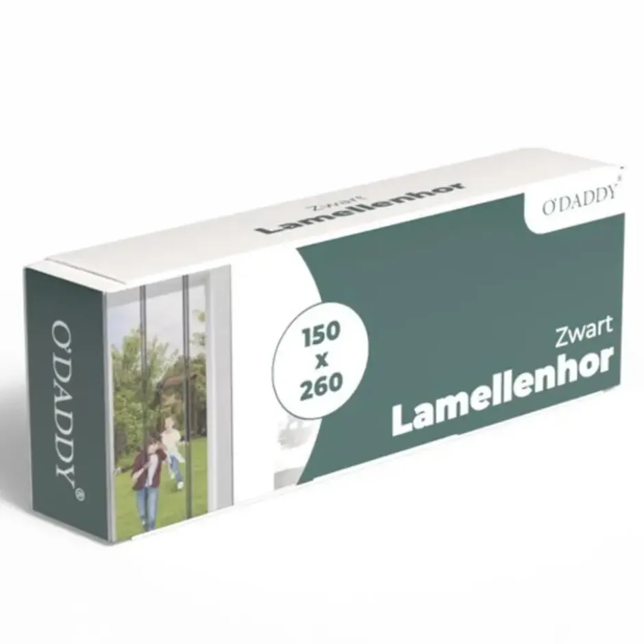 O'DADDY lamellenhor vliegengordijn – 184 x 260 cm – glasvezel – zwart