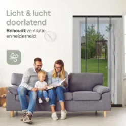O'DADDY lamellenhor vliegengordijn – 184 x 260 cm – glasvezel – zwart