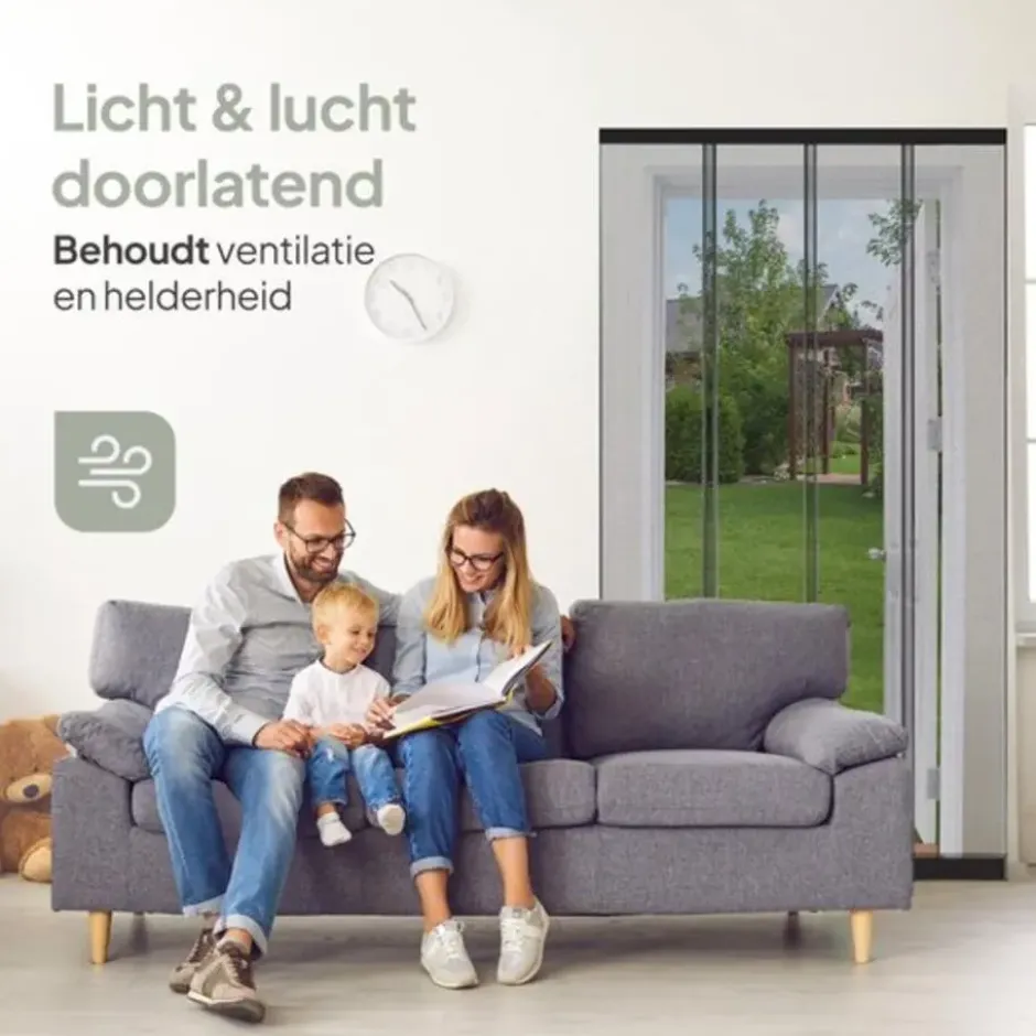 O'DADDY lamellenhor vliegengordijn – 184 x 260 cm – glasvezel – zwart
