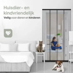 O'DADDY lamellenhor vliegengordijn – 184 x 260 cm – glasvezel – zwart