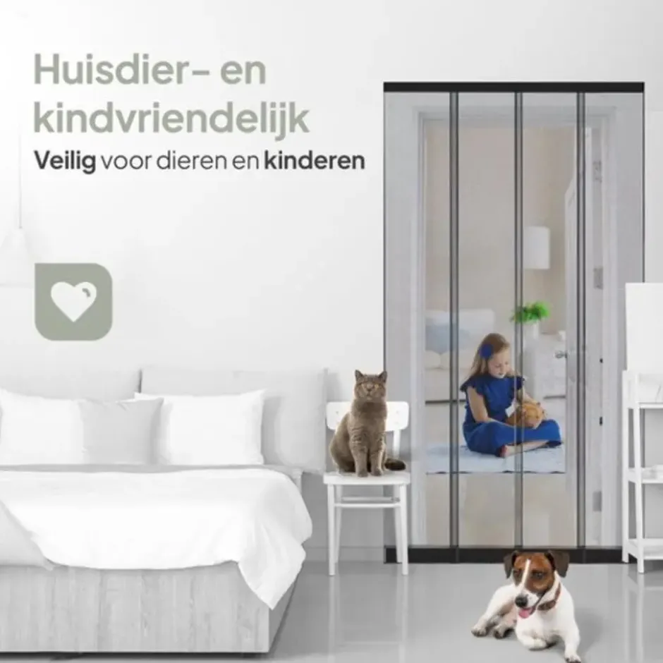 O'DADDY lamellenhor vliegengordijn – 184 x 260 cm – glasvezel – zwart