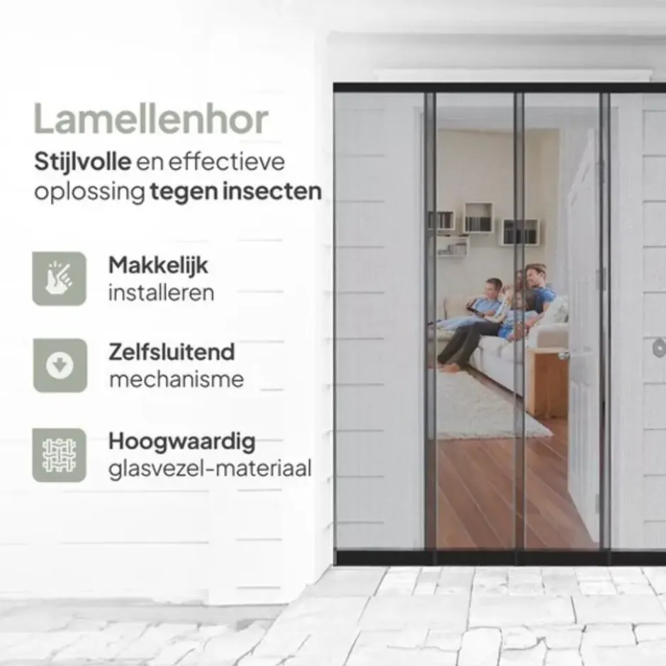O'DADDY Lamellenhor 150x260 - Deurgordijn - zwart