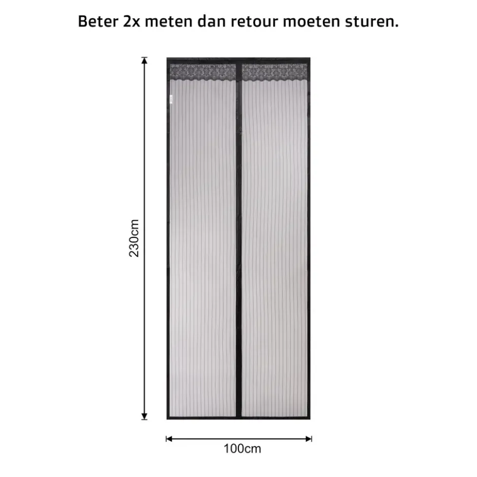 O'DADDY Magnetisch Vliegengordijn - Deurgordijn 100x230cm - Zwart
