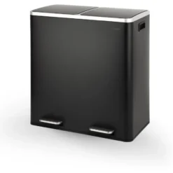 O’DADDY Prullenbak 60L - 2 Vakken - Voetbediening - Soft-Close - Zwart
