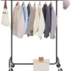 O’DADDY® Zwart Kledingrek - Verstelbaar & Stabiel tot 130kg - 4 Grote Wielen