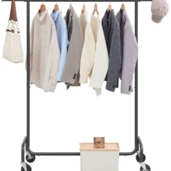 O’DADDY® Zwart Kledingrek - Verstelbaar & Stabiel tot 130kg - 4 Grote Wielen